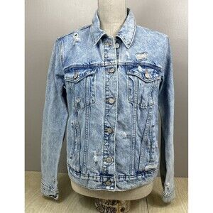 Old Navy Distressed Denim Jacket Size Medium Alice Style